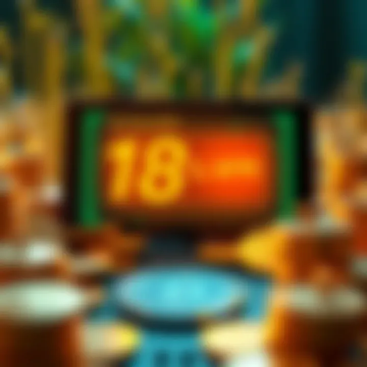 A visual representation of stablecoin farming with a calculator showing 18% APR returns on a digital screen, surrounded by stablecoins and a wallet logo.