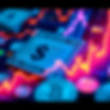 Illustration of stablecoin transactions showing digital dollar bills and business charts, symbolizing the rise of B2B transfers in payments.