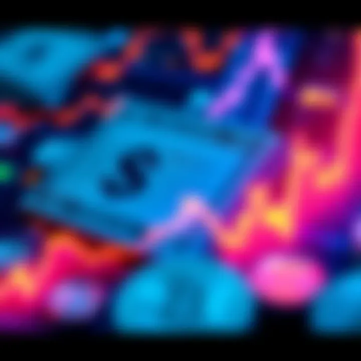 Illustration of stablecoin transactions showing digital dollar bills and business charts, symbolizing the rise of B2B transfers in payments.