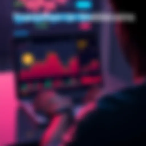 A person analyzing cryptocurrency charts on a laptop with stablecoins displayed on the screen, showing a 40% profit increase in USDC.