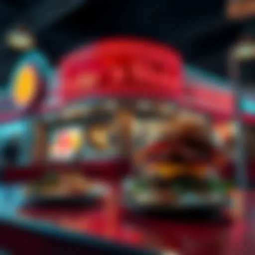 A Steak 'n Shake restaurant with a Bitcoin sign highlighting the new payment option and a burger on a table
