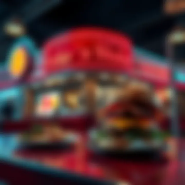 A Steak 'n Shake restaurant with a Bitcoin sign highlighting the new payment option and a burger on a table
