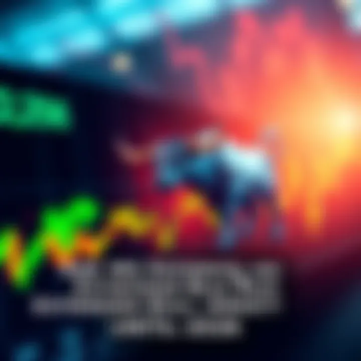A graph showing an upward trend in stock prices with a bull icon representing a bull market.