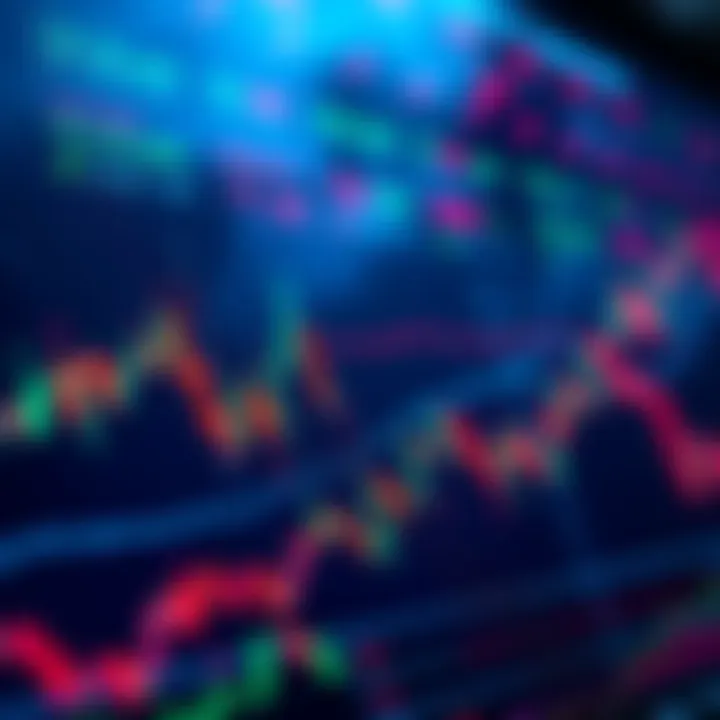 A close-up of financial charts showing the correlation between the stock market and cryptocurrencies, highlighting trends and data points.
