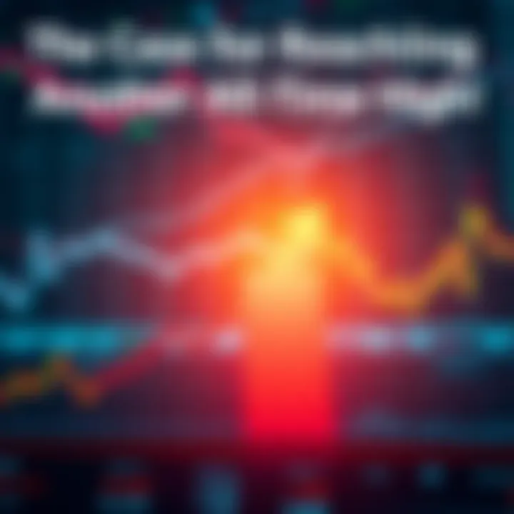 A graph showing upward trends in stock prices with an arrow pointing higher, symbolizing market growth and optimism.