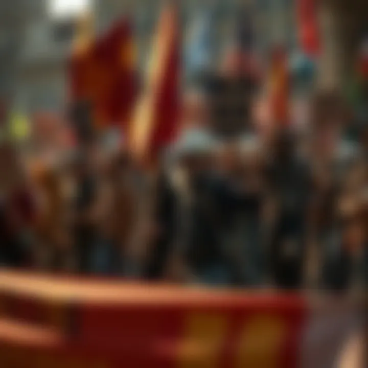 Striking Workers Rally A group of workers marching with signs during a labor strike, calling for better rights and working conditions.