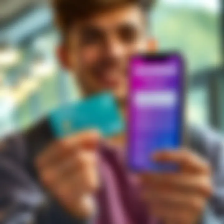 A student holding a GBP card next to a smartphone showing the Revolut app, symbolizing currency management while studying in the UK.