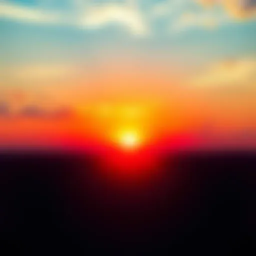 A beautiful sunrise with vibrant colors, symbolizing a new day filled with opportunities and positivity.