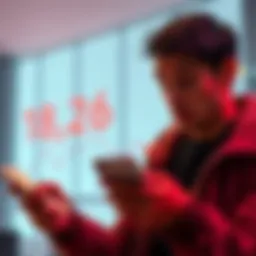 A person looking surprised while checking their finances on a phone, with a bright background symbolizing excitement about receiving funds