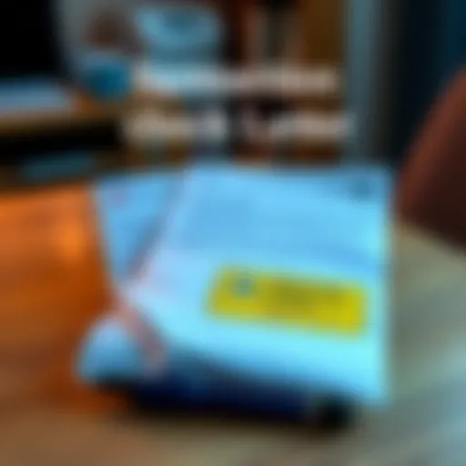 A close-up of a suspicious letter received by a UK resident, with a QR code and a warning about a Transaction Check, set on a wooden table.