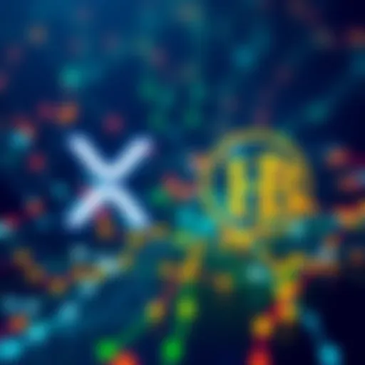 XRP and HBAR logos overlaid on a digital network background, symbolizing growth from SWIFT's trials.