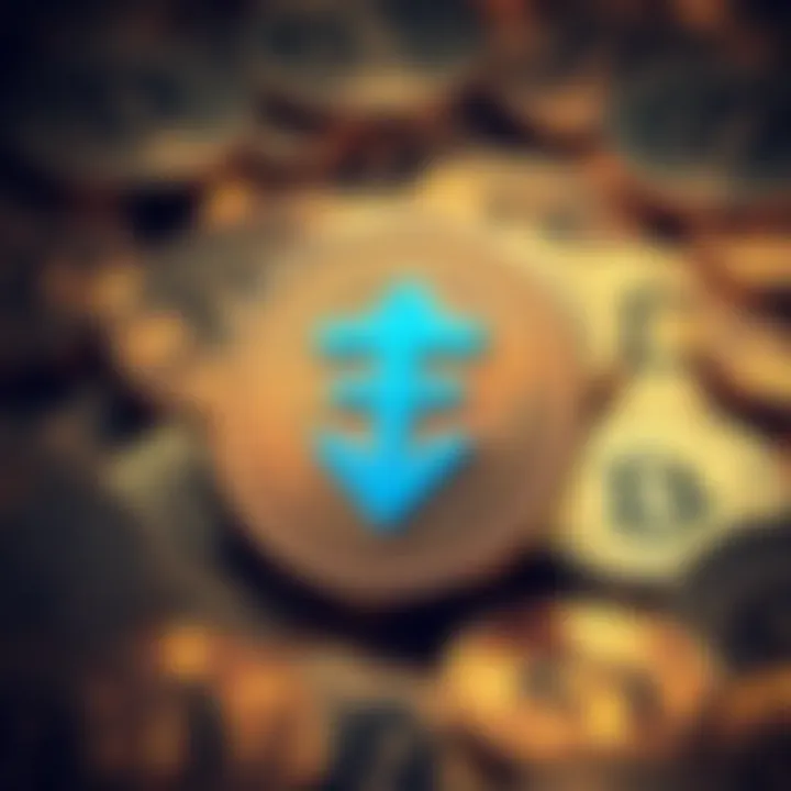 Tether logo in front of a backdrop of Bitcoin symbols representing potential liquidation risk