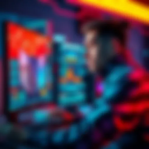 A visual representation of streaming technology highlighting unfulfilled promises, with a puzzled investor looking at a computer screen.