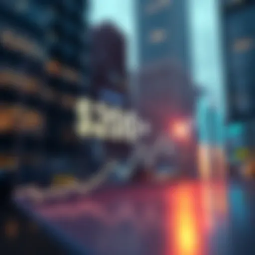 A graph showing the surge in tokenized real estate investments, illustrating over $200 million in value with buildings in the background.