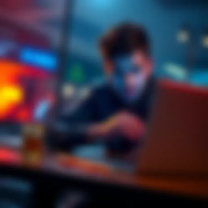 A person trying to resolve a cashback tracking issue with Kraken on a laptop, looking frustrated.