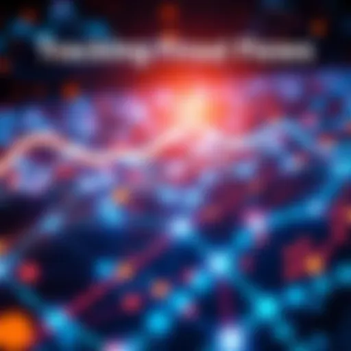 A visual representation of financial data streams connecting various sectors like business, healthcare, and education, illustrating the flow of money in 2025.