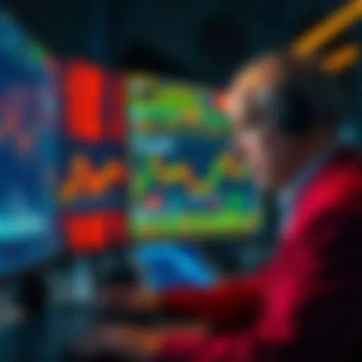 A trader looks at market charts on a computer screen while closing a short position, representing a recent $190 million transaction.