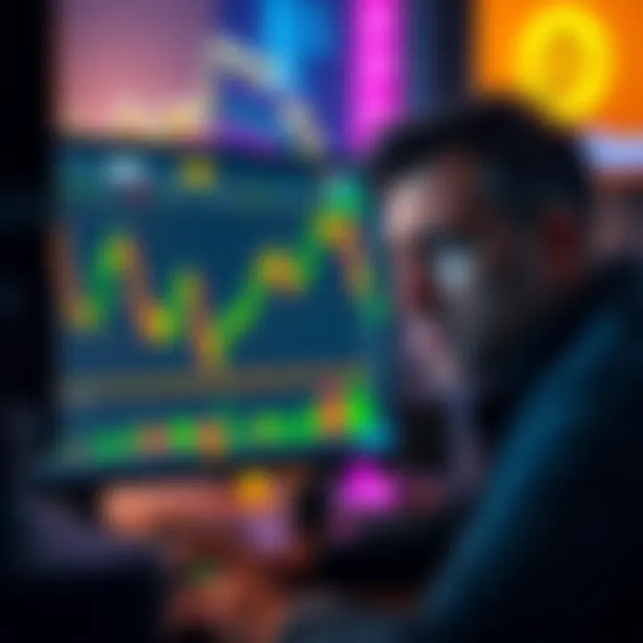 A trader looking upset while staring at a computer screen showing a trading platform with a significant loss, symbolizing frustration and disappointment in the trading process.