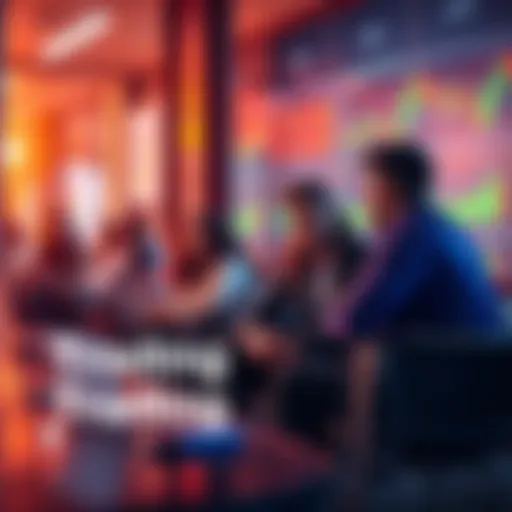People engaging in a lively discussion about trading strategies and market analysis