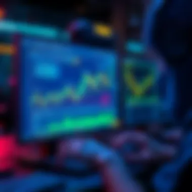 A beginner coding a trading bot using Python in Google Colab, with Ethereum logos and charts on the screen.
