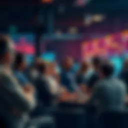 A group of people engaging in conversation about trading strategies and market events in a lively forum setting