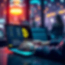 A person using a laptop to transfer USDT cryptocurrency to Binance through TRC20 network