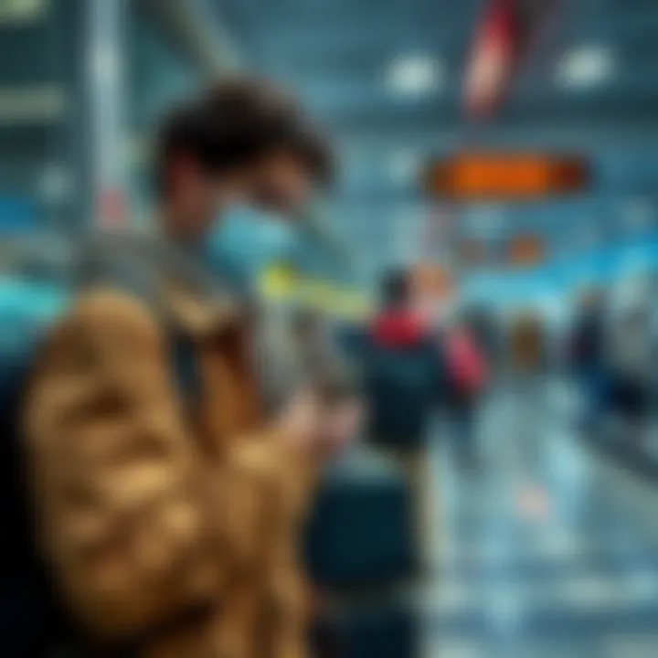 A traveler secures cold wallets and metal seed phrases at an airport security checkpoint