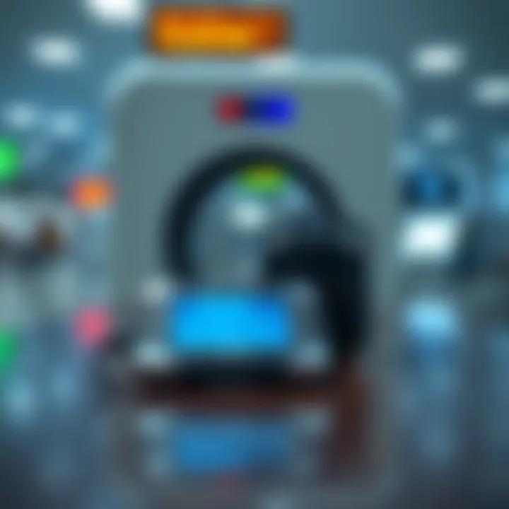 A Trezor wallet placed on a table next to an airport security scanner, showing concerns about detection during travel.