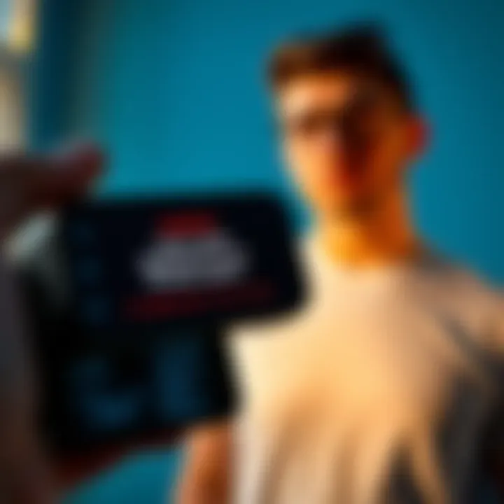 A Trezor Model One wallet displaying a firmware update warning on the screen, with a concerned person in the background looking at the device.