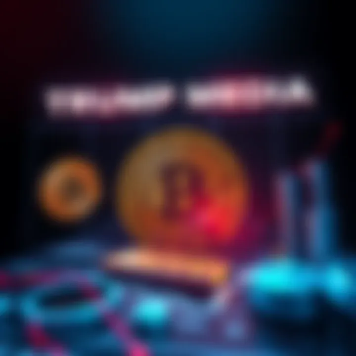 Trump Media announces raising funds for a Bitcoin treasury with a graphic of Bitcoin symbols and financial growth visuals.