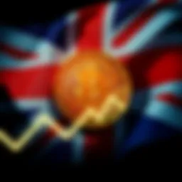 A graphic showing the Union Jack alongside the Bitcoin symbol with a downward trend line, symbolizing the impact of the U.K.'s planned Bitcoin sale on the market.