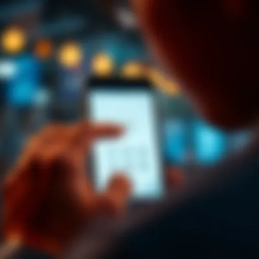 A person entering a pin on their smartphone using the Trezor Suite Android app, focused on the screen with a simple layout