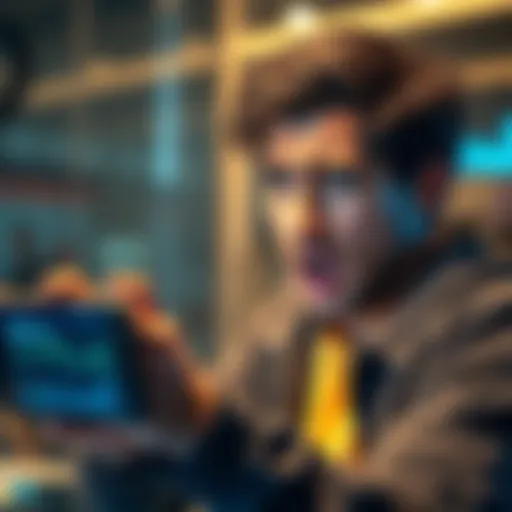 A concerned crypto user looking at their phone with worried expression, showing a dramatic balance drop on screen after receiving funds