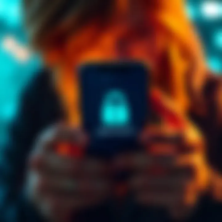 A person looking at their smartphone showing a locked wallet icon indicating funds cannot be withdrawn due to high fees