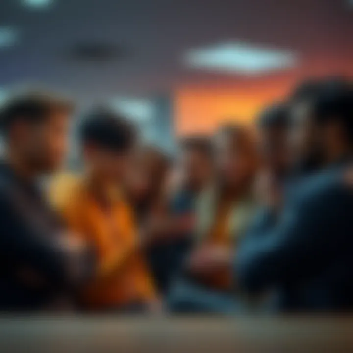 Group of people sharing their experiences about a trending coin app, showing mixed emotions of concern and frustration over investment outcomes.