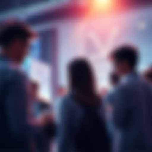 People engaging in a discussion about Vechain developments in a digital forum setting.