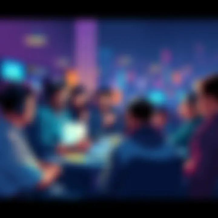 People engaging in a lively discussion about Vechain blockchain updates and sharing insights