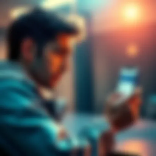 A person checking a cryptocurrency transaction on their phone, looking concerned about its legitimacy.