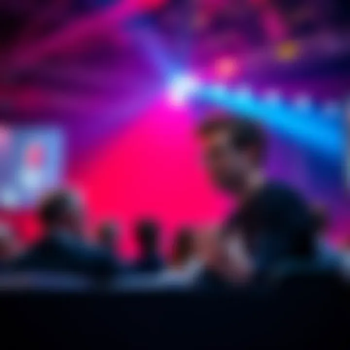 Vitalik Buterin discussing Ethereum Vitalik Buterin speaking at a conference about Ethereum's layer-2 solutions and community loyalty