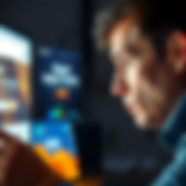 A person examines a computer screen showing a cryptocurrency wallet recovery website, with a look of concern