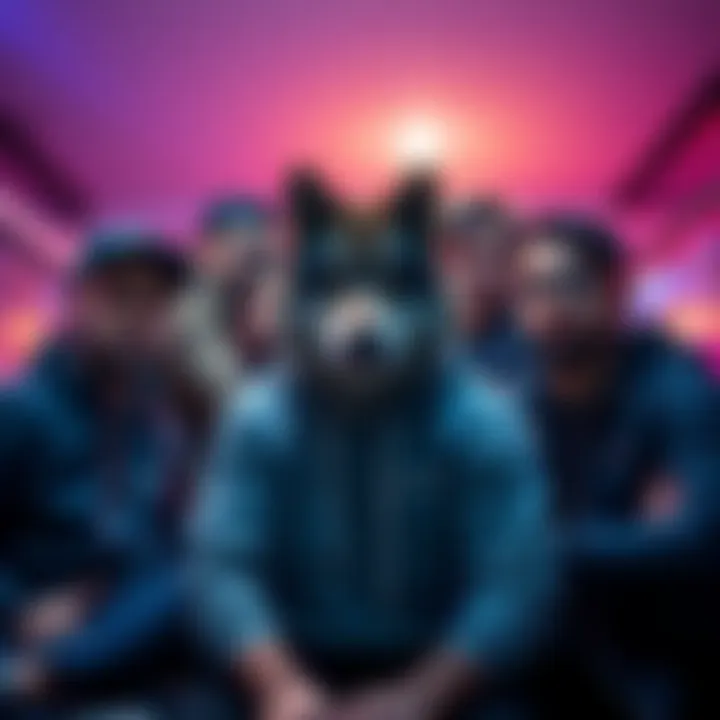 The $WOLF team members gathered together, showcasing their diverse talents and backgrounds in a collaborative setting.