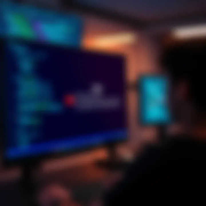 A computer screen displaying the error message for WSL 2 distro installation with a person looking puzzled; a coding environment is visible in the background.