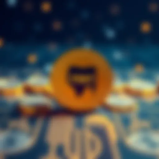 An illustration showing FRNT, Wyoming’s first state-backed stablecoin, with a background of the Solana blockchain and symbols of USD and Treasuries.
