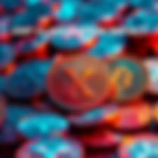 A visual representation of XRP coins with regulatory symbols indicating different classifications such as commodity, bridge asset, and security, highlighting the potential outcomes for the digital asset.