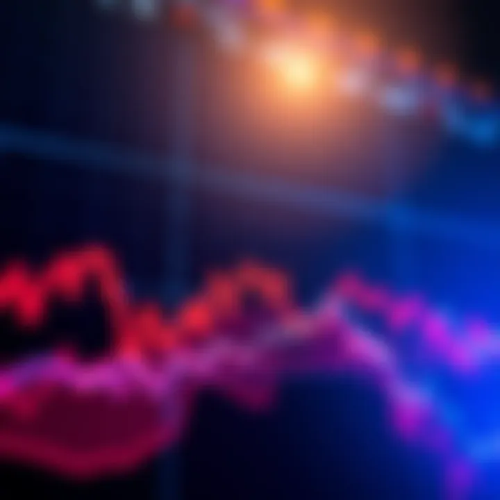 A chart showing the fluctuating price of XRP with up and down trends, symbolizing market volatility and investor reactions.