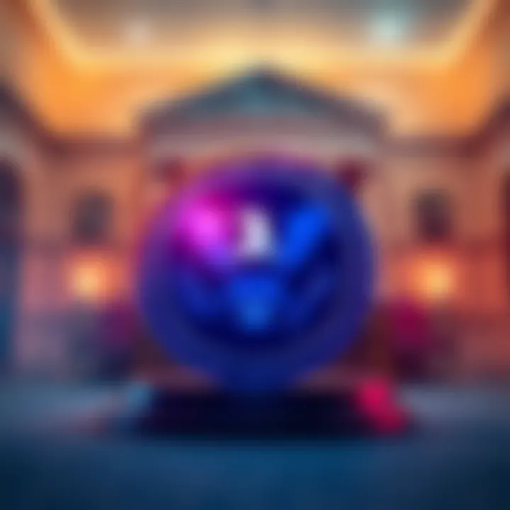 A graphic showing the XRP logo contrasted with the SEC emblem, symbolizing the ongoing legal issues, with a courtroom in the background.