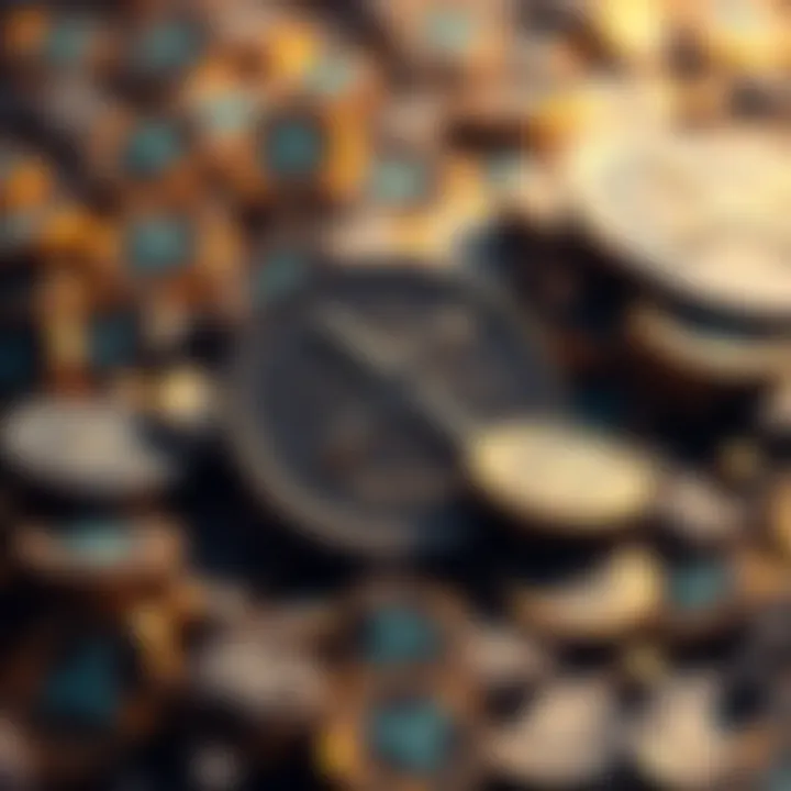 A visual representation of XRP coins alongside abandoned digital wallets, highlighting lost cryptocurrency due to forgotten keys and dead owners.
