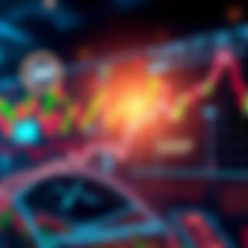 A graphic showing the upward trend of XRP's value with market indicators in the background.