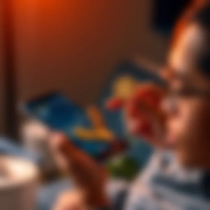 Individual evaluating XRP investment options on a smartphone while holding coins