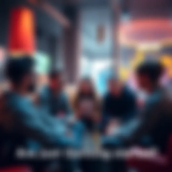A group of young adults in a casual setting, engaged in a discussion about cryptocurrency and its potential
